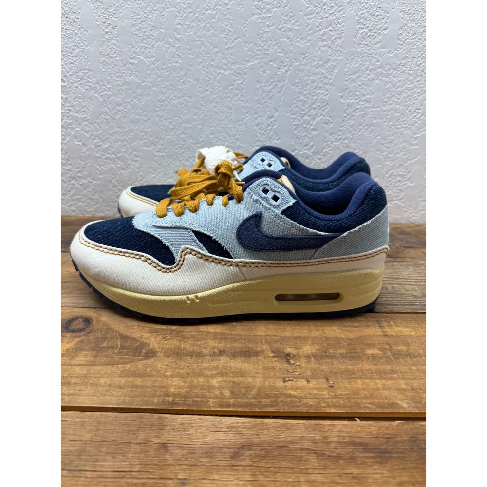 Nike Air Max 1 Dirty Denim 2022 Blue Canvas Sneaker FQ8900-440 8.5Women / 7 Men